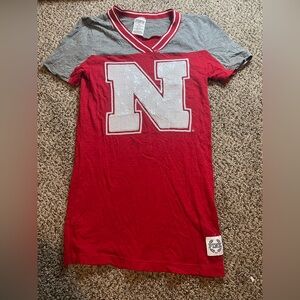 PINK Victoria's Secret Red and Gray Top
